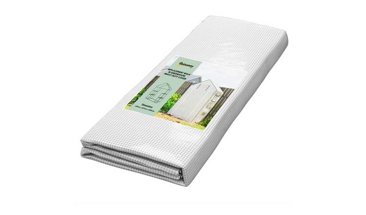 Outsunny PE Roll-up Door Greenhouse Cover – White