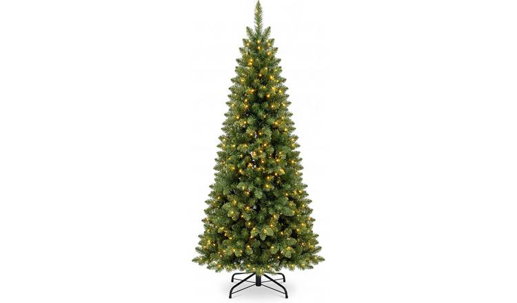 My Christmas 4ft Slim Pre-Lit Christmas Tree with 120 LED Lights - Green