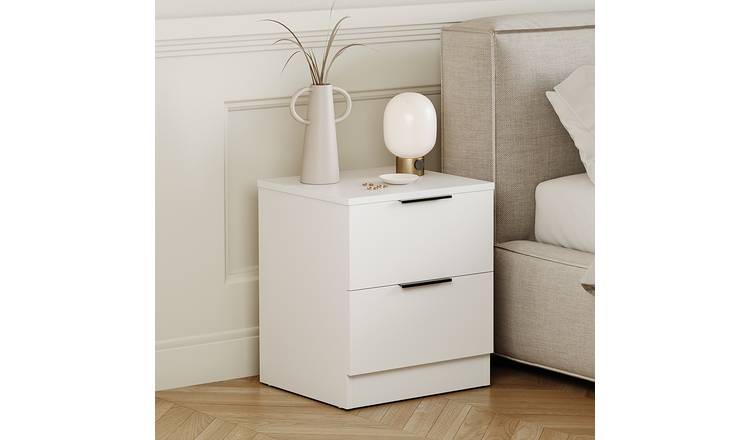 Vida Designs Trega 2 Drawer Bedside Chest - White