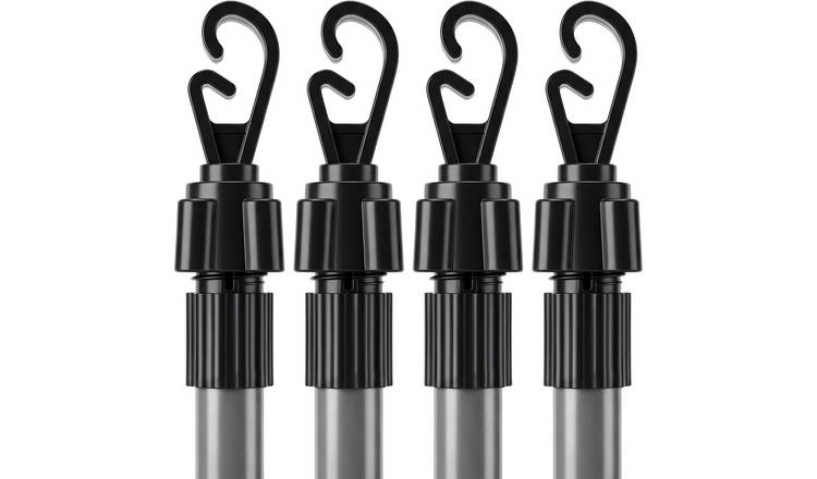 Vivo Technologies 2.4m Pack of 4 Telescopic Metal Washing Line Props - Silver