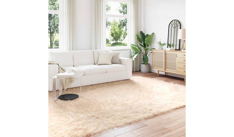 Walplus Tafalla Polyester Faux Sheepskin Rug - Beige - 200 x 280 cm