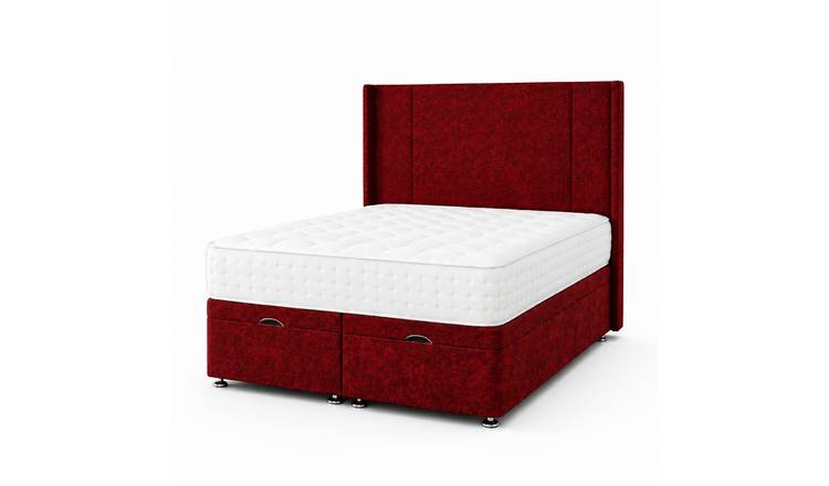 Comfy Deluxe Harriet  4ft Small Double  Ottoman End Lift  Bed Set - Crush Red
