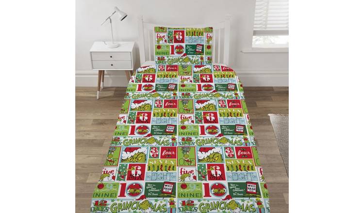 The Grinch 12 Days of Christmas Multicoloured Duvet Cover Set - Single