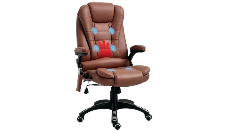 Vinsetto Massage Office Chair with Lumbar Heating - Brown