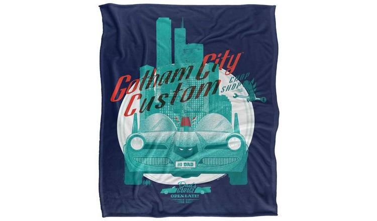 Batman Dad's Garage Gotham City Chop Shop Fathers Day Blanket - 147cm x 91cm