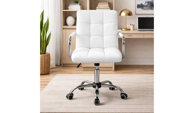 Home Treats Padded Faux Leather Office Chair - White