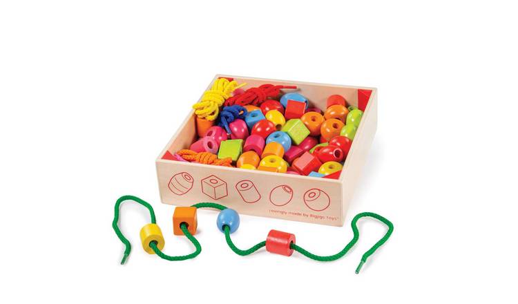 Bigjigs Toys Crate of Lacing Beads - 3 Years +