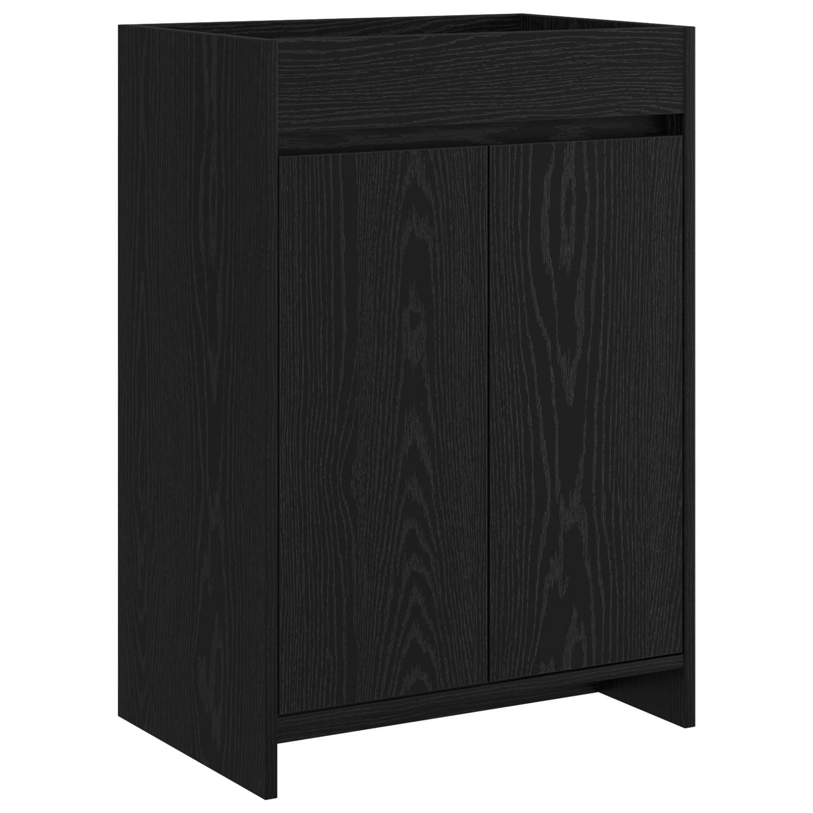 Walplus Wood Bathroom Set with 1 Shelf - Black Oak - 81 x 40 x 84.5 cm - Image 4