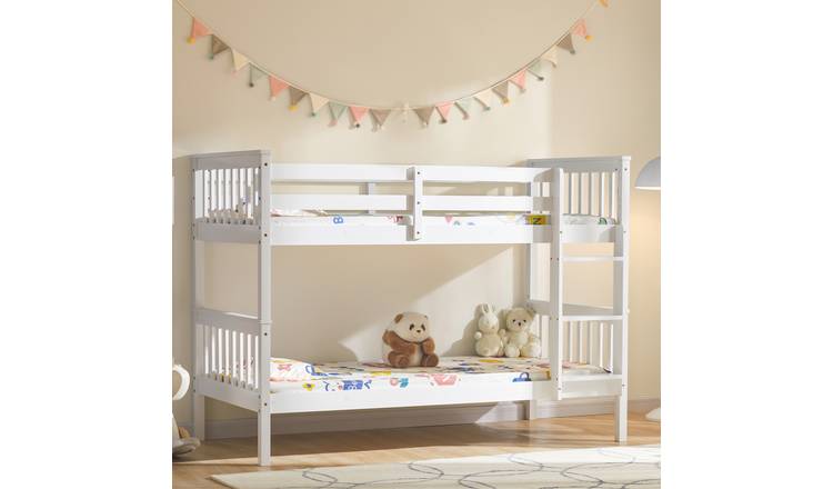 Vida Designs Milan Sinlge Bunk Bed With Foam Mattresses - White