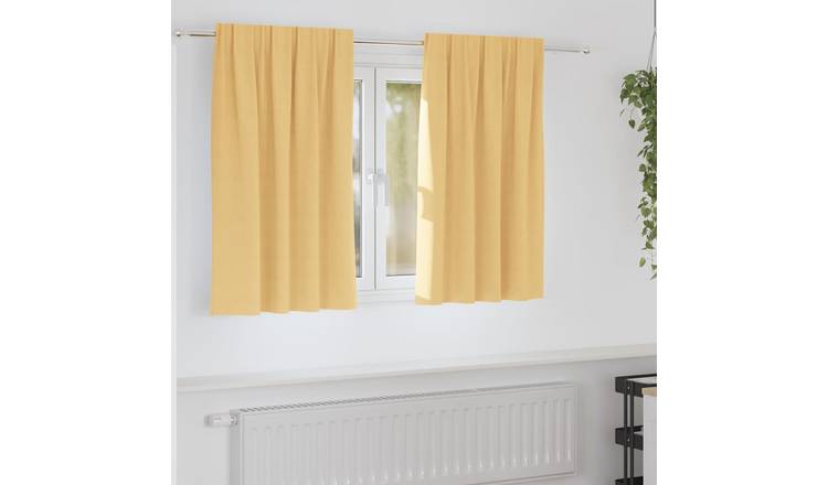 Walplus Set of 2 Ring Top Blackout Curtains - Beige - 140 x 140 cm