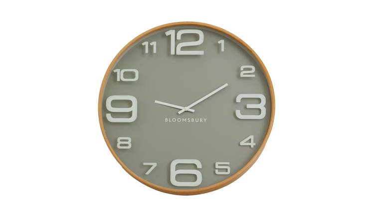 Orsina Vitus 60cm Dia Large Wall Clock - Grey and Oak