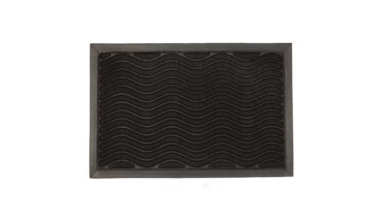Nicola Spring Heavy Duty Door Mat - Black Waves