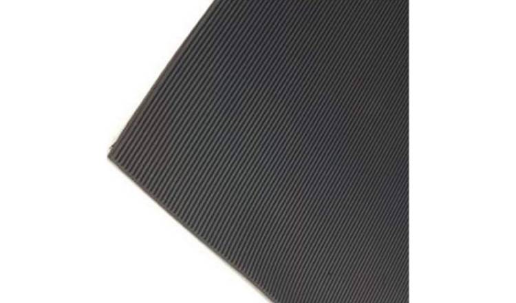 Ark Mat 3mm Thick Fine Ribbed Rubber Roll Flooring - 1m x 1m