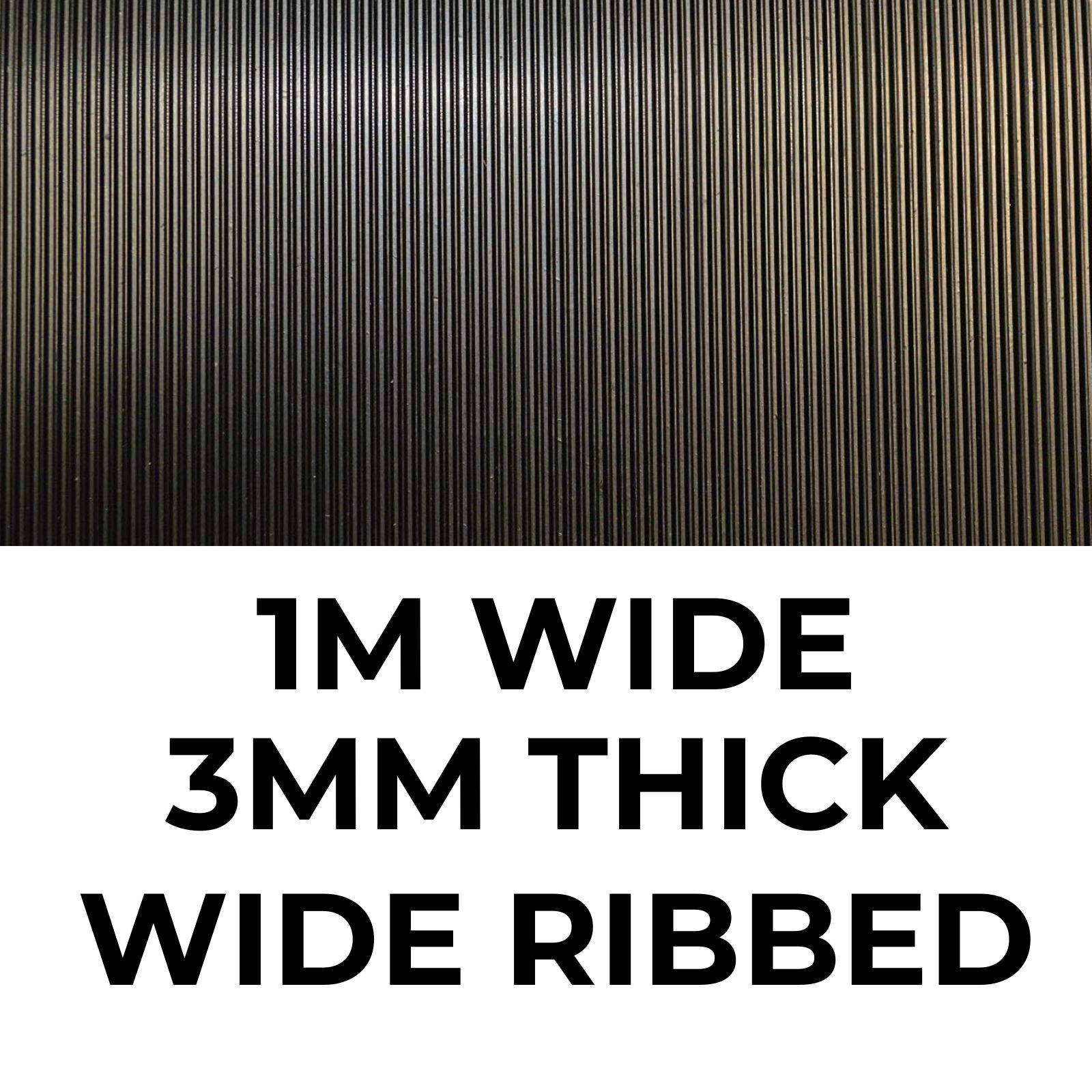 Ark Mat 3mm Thick Fine Ribbed Rubber Roll Flooring - 1m x 1m - Image 2