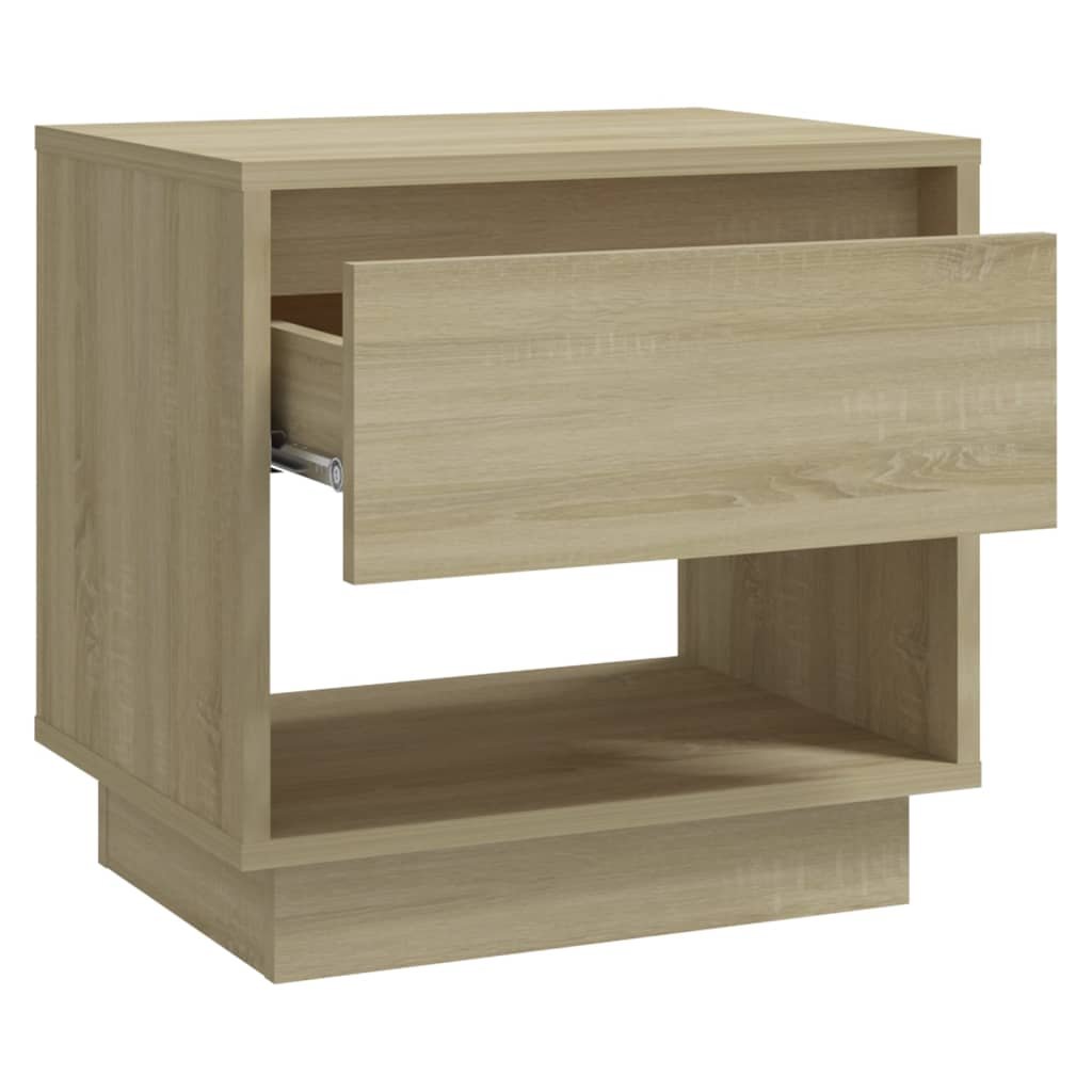 Walplus Pack of 2 Engineered Wood Bedside Cabinet - Light Oak - 45 x 34 x 44 cm - Image 6