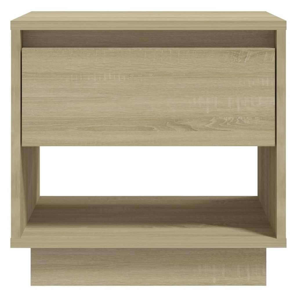 Walplus Pack of 2 Engineered Wood Bedside Cabinet - Light Oak - 45 x 34 x 44 cm - Image 7