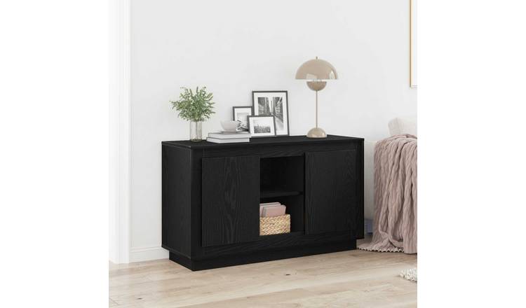 Walplus Engineered Wood Sideboard - Black Ash - 102 x 35 x 60 cm