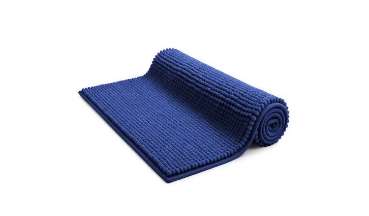 Keplin Chenille Non-Slip Bath Mat - 50 x 80cm - Navy