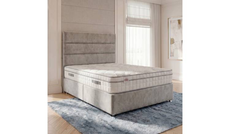 Somnior Regent Velvet Small Single Pocket Mattress Divan Bed Set - Silver