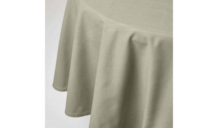 Homescapes Cotton Round Tablecloth - 178 cm - Grey