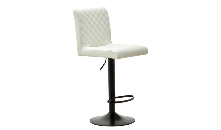 Orsina Baina Faux Leather High Back Bar Chair – White & Black