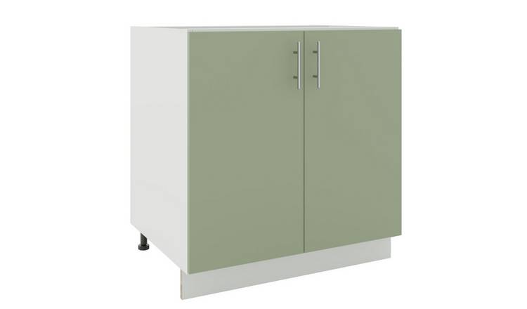 JD Greta 800mm Adjustable Leg Base Cabinet with 2 Doors - Sage Green Matt