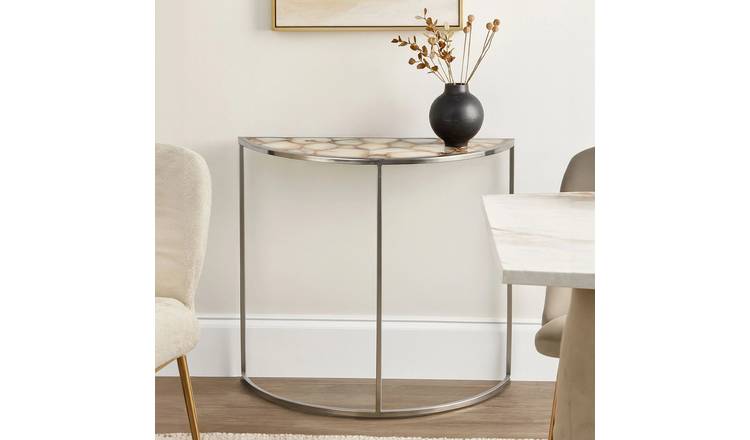 Orsina Vita Agate Half Moon Console Table – Multicoloured