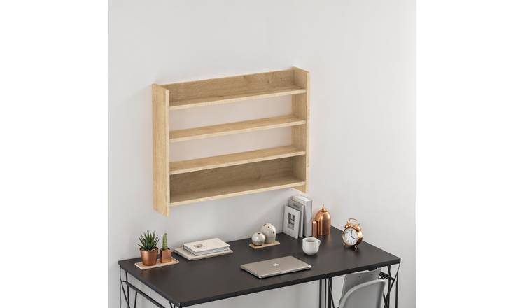 Decortie Lane 4 Tier Floating Wall Shelf Unit - Oak