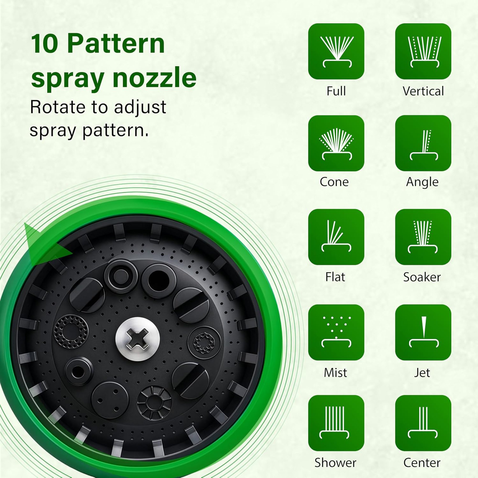 Greenera Garden Hose Pipe Spray Water Garden Sprayer 10 Patterns Watering - Image 4