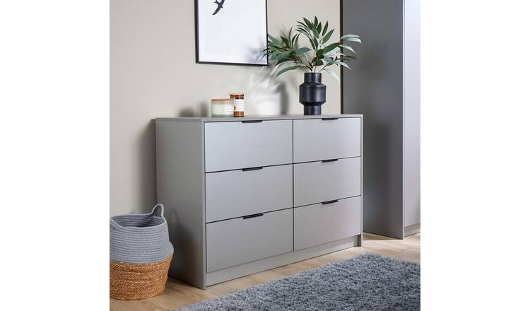 Home Source Phoenix 3+3 Drawer Chest - Grey