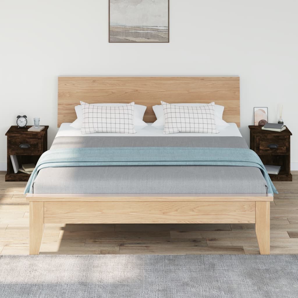 Walplus Pack of 2 Bedside Cabinet - Dark Oak - 39 x 39 x 47.5 cm - Image 3