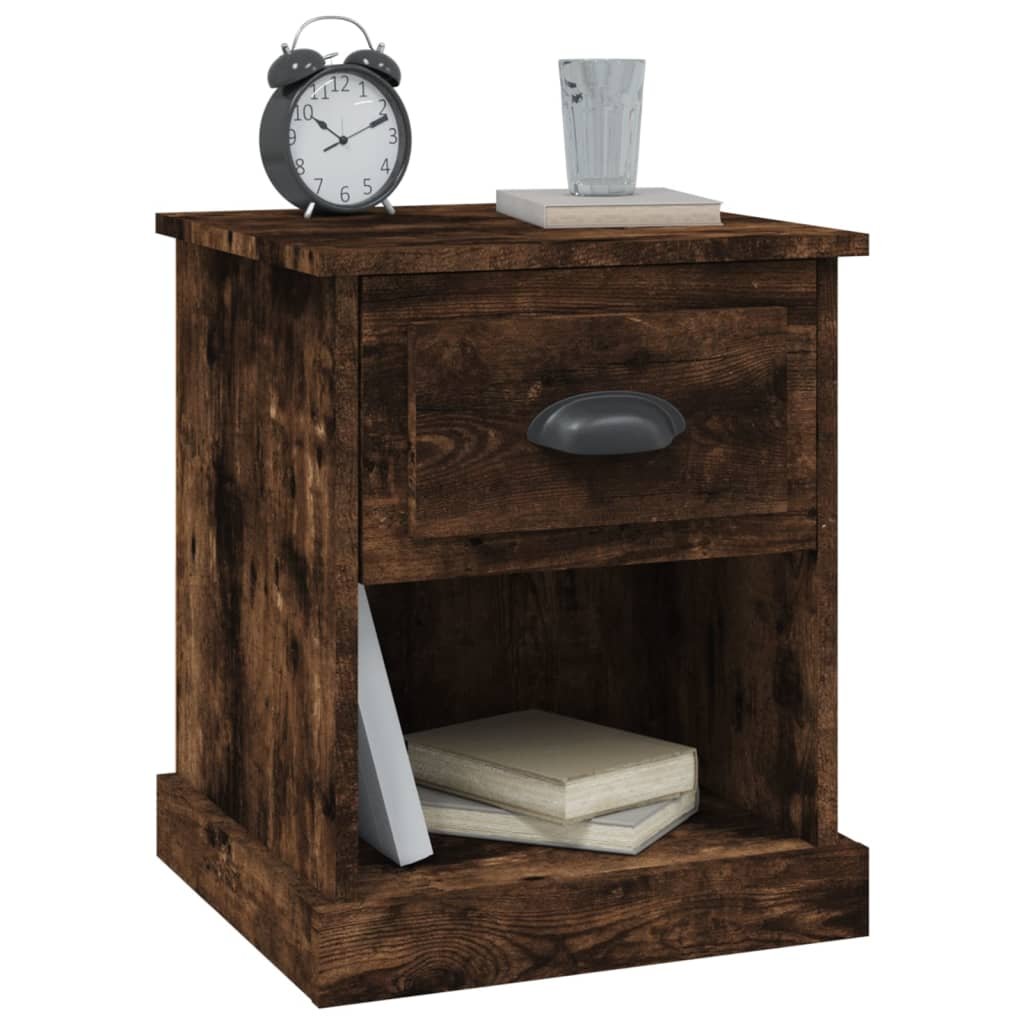 Walplus Pack of 2 Bedside Cabinet - Dark Oak - 39 x 39 x 47.5 cm - Image 5