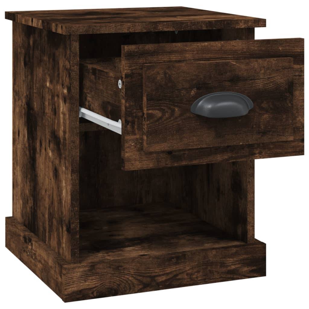 Walplus Pack of 2 Bedside Cabinet - Dark Oak - 39 x 39 x 47.5 cm - Image 7
