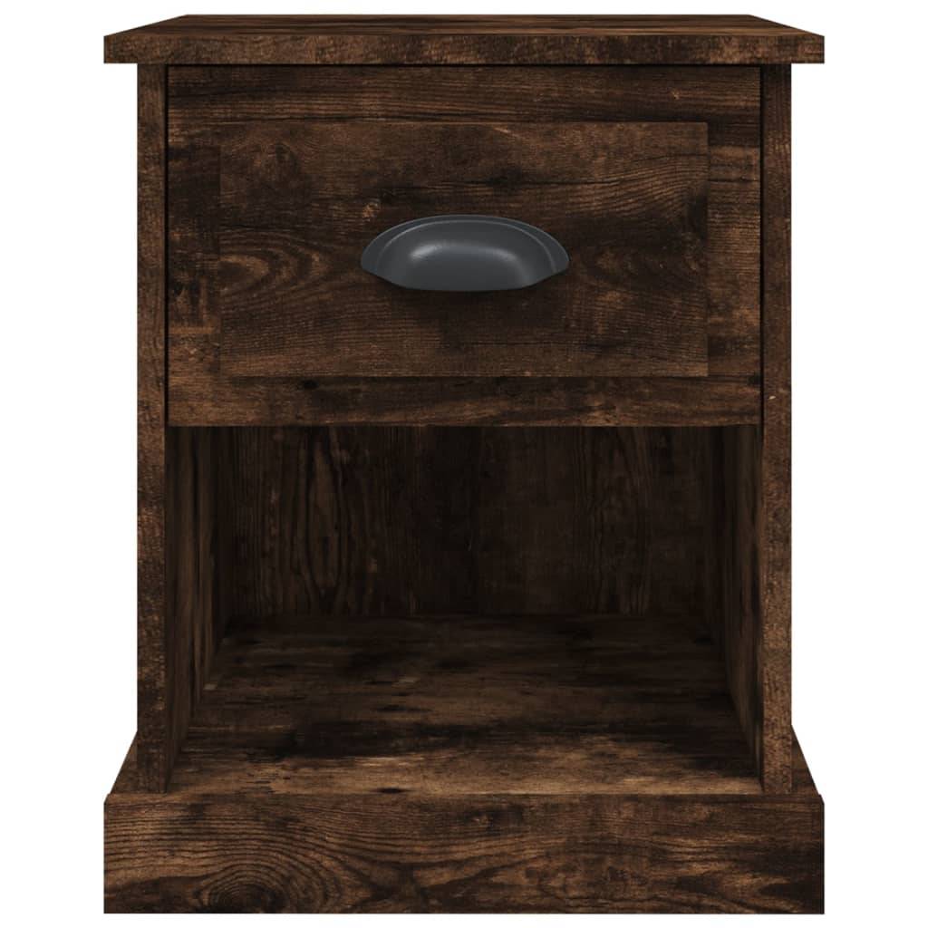 Walplus Pack of 2 Bedside Cabinet - Dark Oak - 39 x 39 x 47.5 cm - Image 8