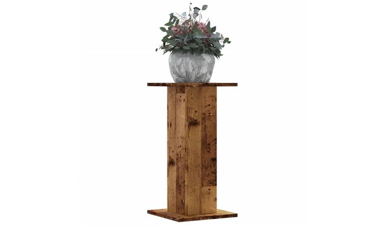 Walplus Pack of 2 Engineered Wood Plant Stand - Old Wood - 30x30x60 cm