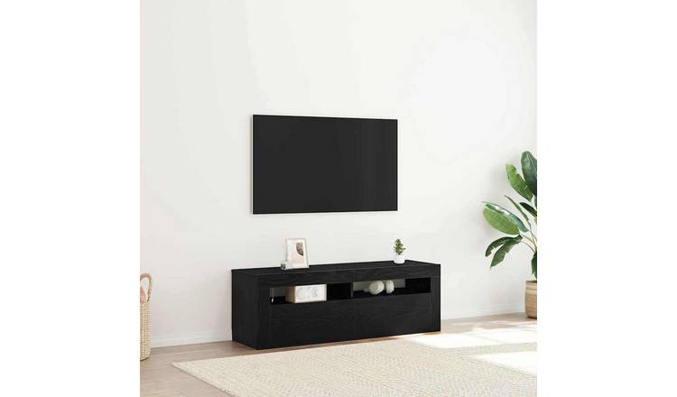 Walplus Engineered Wood 2 Door TV Cabinet - Black - 120 x 35 x 40 cm