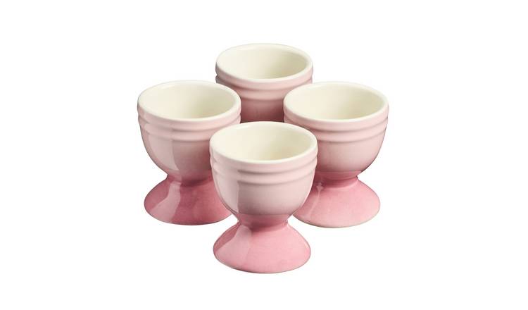 Cooks Professional 4 Piece Stoneware Egg Cup Set - Pink