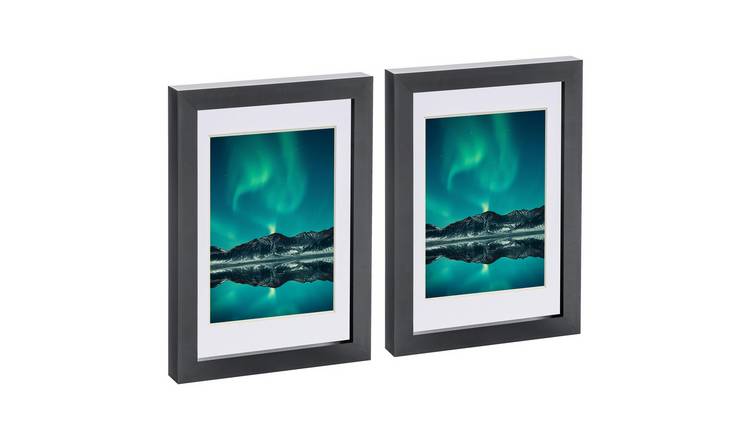 Nicola Spring Photo Frames - A5 with Mount - Set of 2 - Black