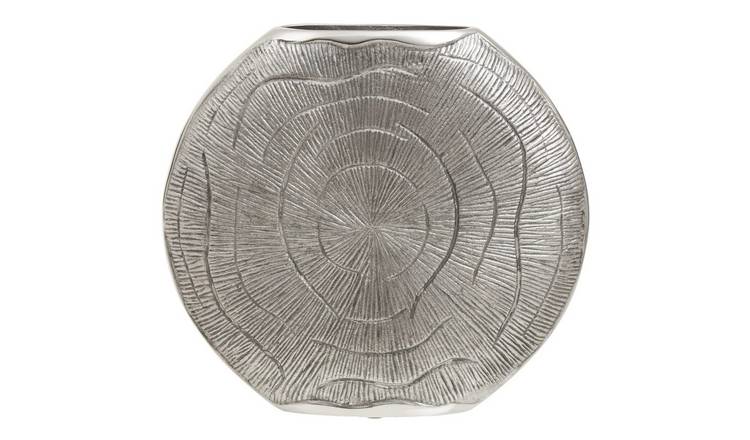Orsina Silva Large Oak Effect Finish Vase - Silver
