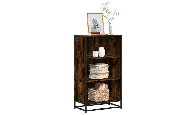 Walplus Engineered Wood Book Cabinet - Dark Oak - 60 x 35 x 107.5 cm
