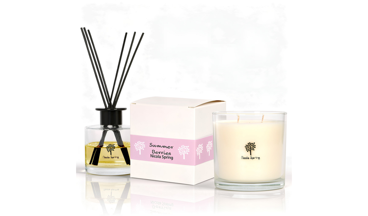 Nicola Spring 400ml Soy Wax Scented Candle & Diffuser Set - Summer Berries