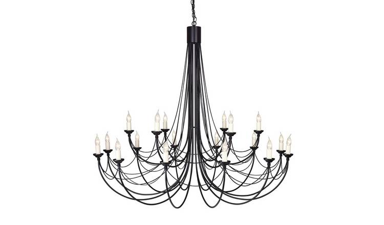 Elstead Carisbrooke 18 Arm Chandelier - Black