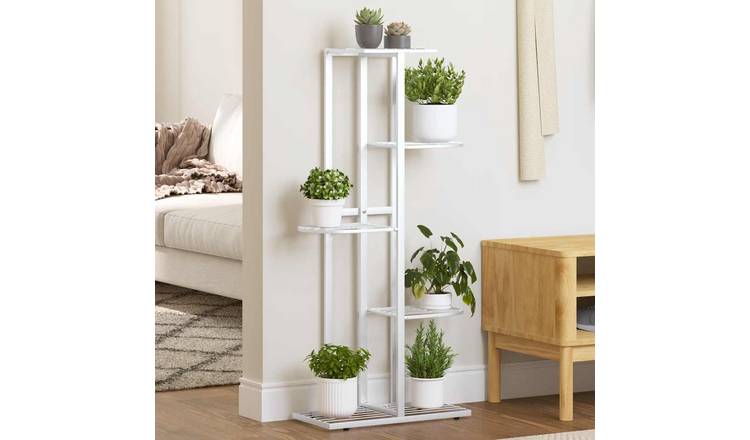 Walplus 5-Tier Metal Flower Stand - White - 43 x 22 x 98 cm