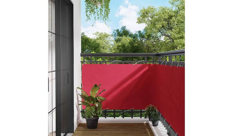 Walplus Rectangular Polyester Oxford Balcony Screen - Burgundy - 90 x 500 cm