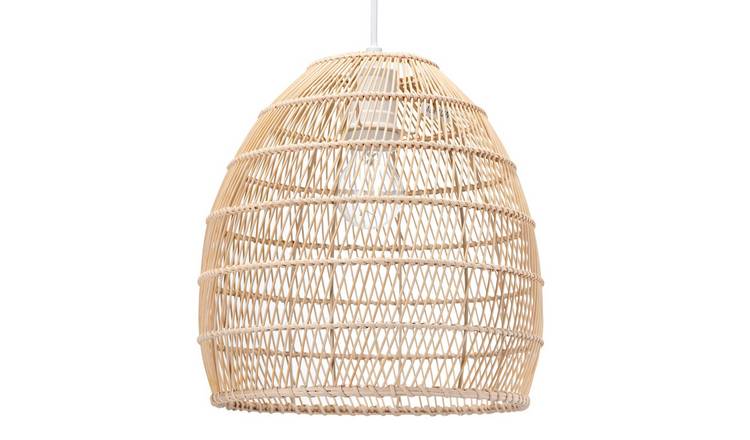 Happy Homewares Brown Vintage Spiral Cage Natural Brown Pendant Shade - 30cm