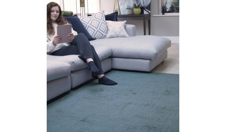 Mega Flooring Blue Modern Plain Rug - 120 x 170cm