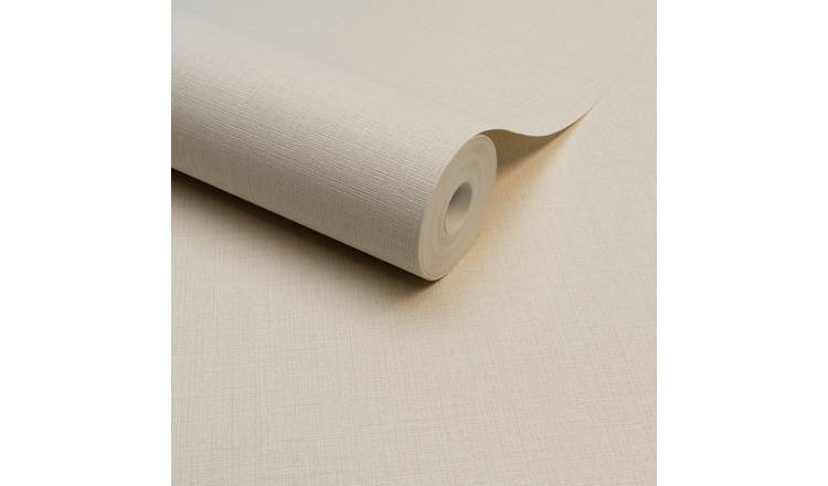 Grandeco Linen Nursery Textured Plain Wallpaper - Neutral
