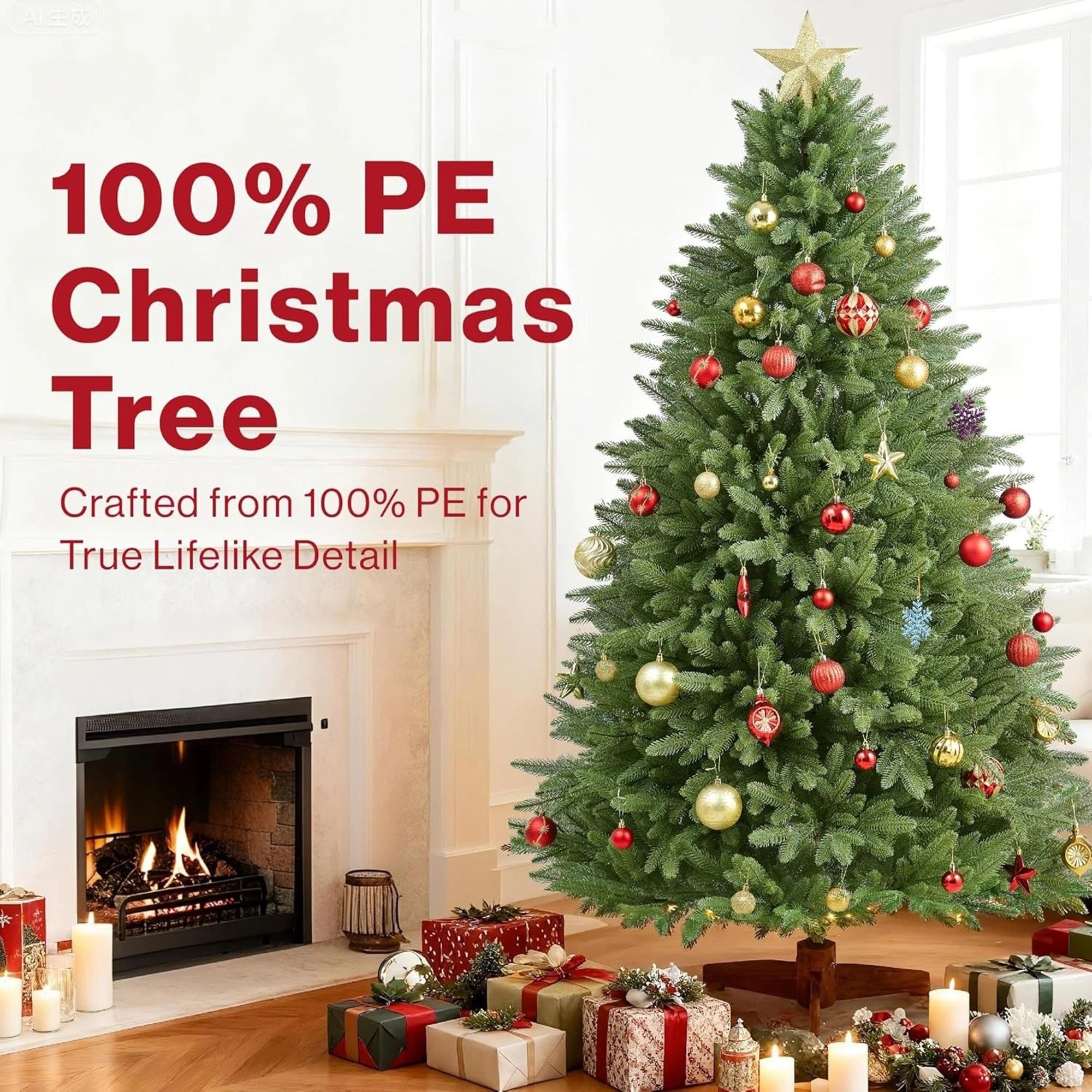 My Christmas 7ft Artificial PE Christmas Tree with 1350 Tips - Green - Image 2