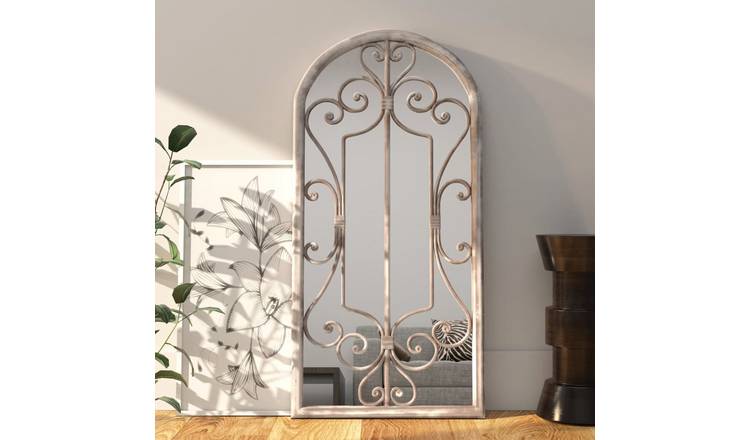 Walplus Iron Wall Mirror Modern Design - Cream - 100 x 45 cm