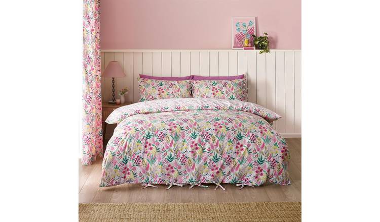 Catherine Lansfield Tilly Floral Duvet Cover Set - Double - Pink